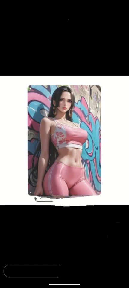 Arte de pared graffiti vintage de metal estañado 12x8 - Conjunto rosa intenso para niña nuevo 0058 Foto 3 de 4