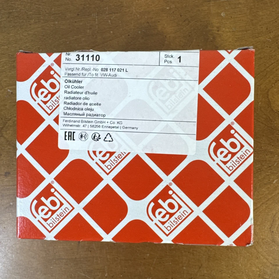 Enfriador de aceite de motor (EOC) con sello de junta para Audi y Volkswagen - Febi Foto 2 de 3