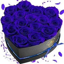 Heart Shape Box 16 x Eternal Roses Fresh Forever Eternal Love Gifts for Women