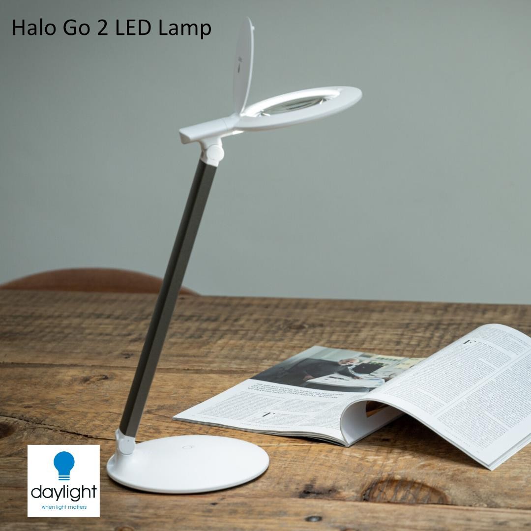 LED Magnifier Table Lamp USB Rechargeable Cordless Foldable Light