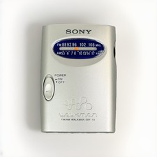Sony SRF-59 AM FM Walkman Radio Silver With Belt Clip Portable Tested Working