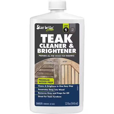 32 Oz. Teak Cleaner and Brightener for Fine Wood - Wood Restoration Solution
