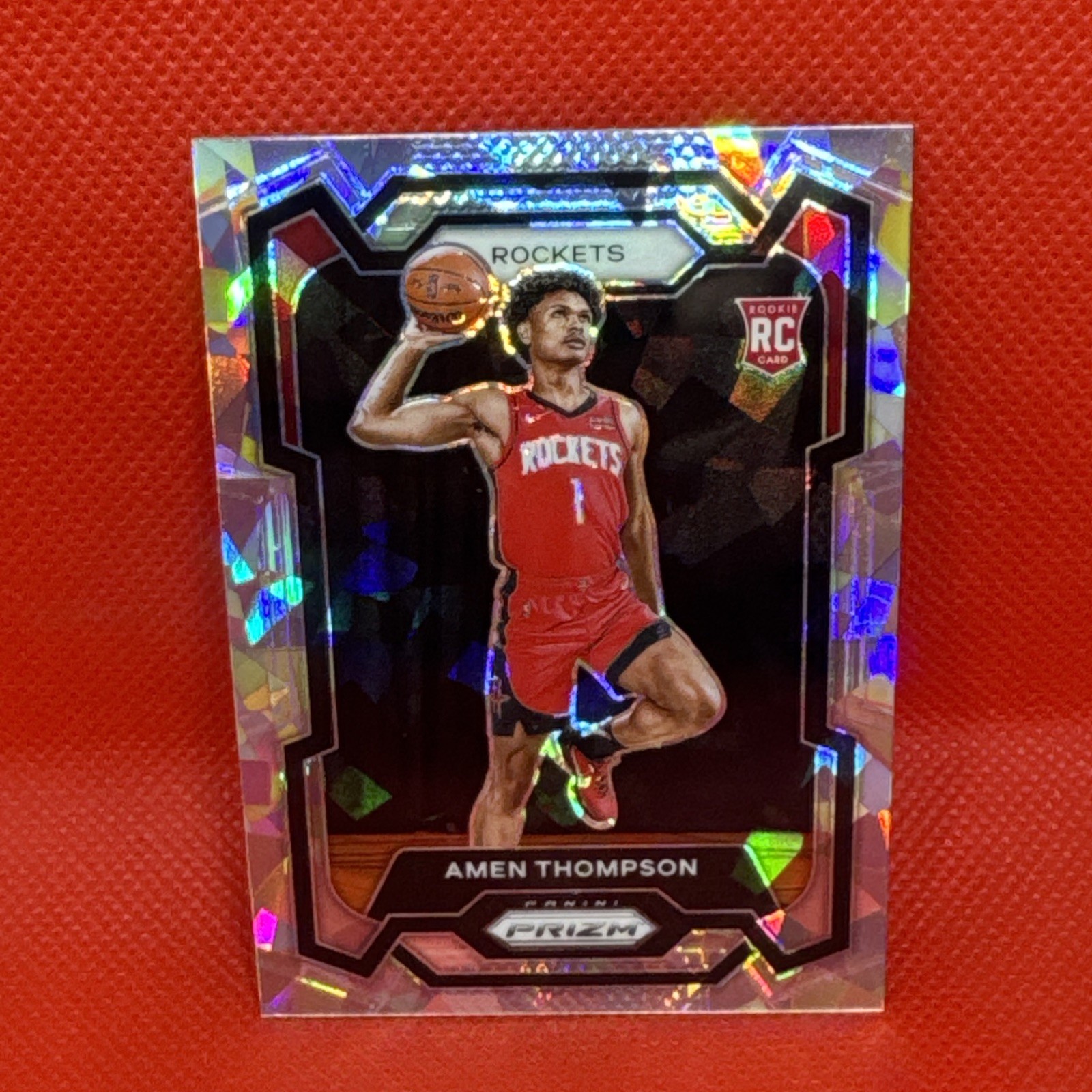2023-24 Prizm Amen Thompson RC Prizm Ice Rookie #150 Rockets