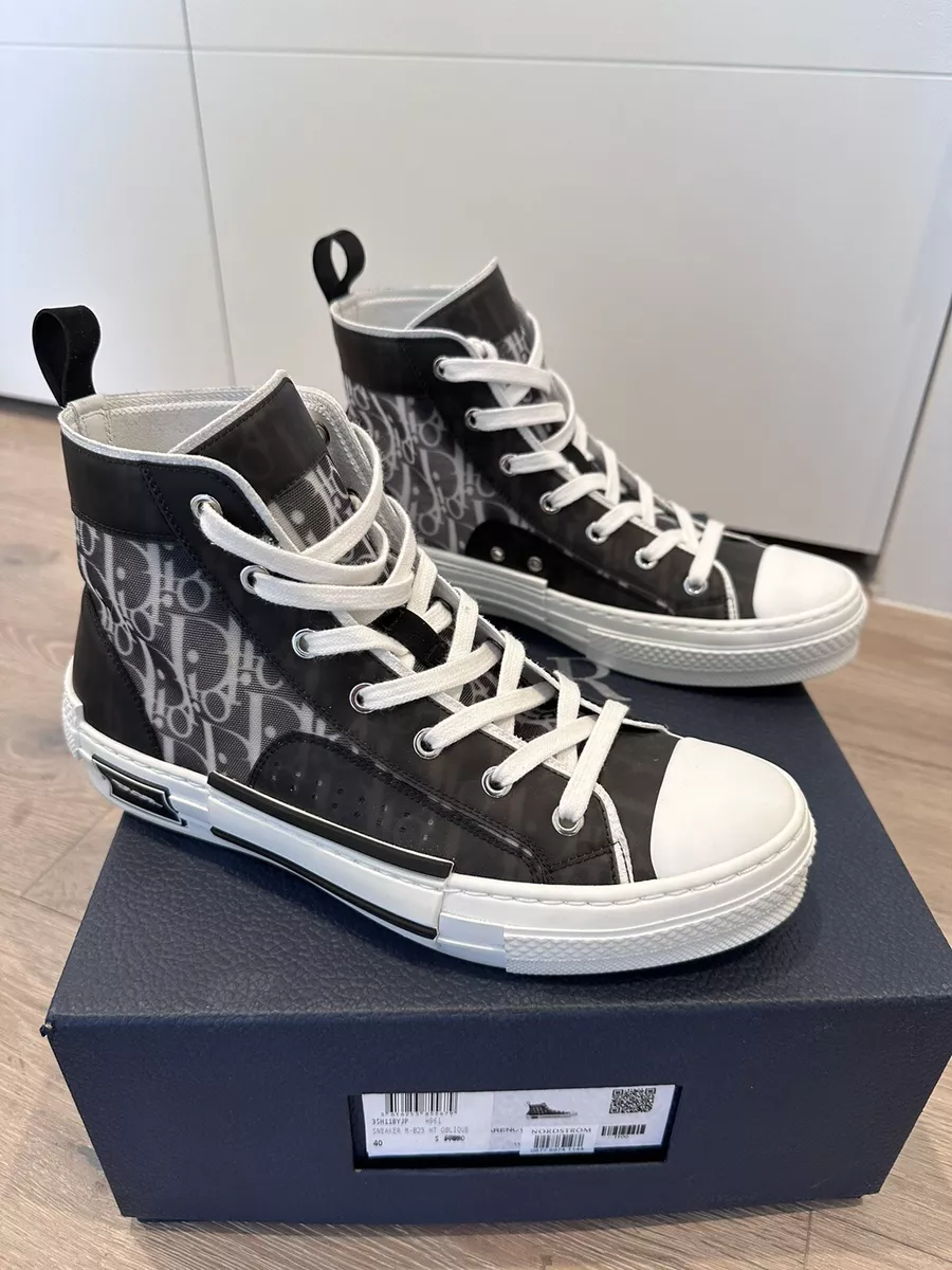 Dior B23 High Top Logo Oblique - Gray - Hi-Top Sneakers