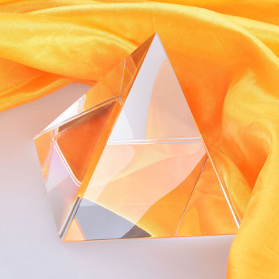 6cm'' Tall 3 Arris Crsytal Pyramid Paperweight Tetrahedron Prisms
