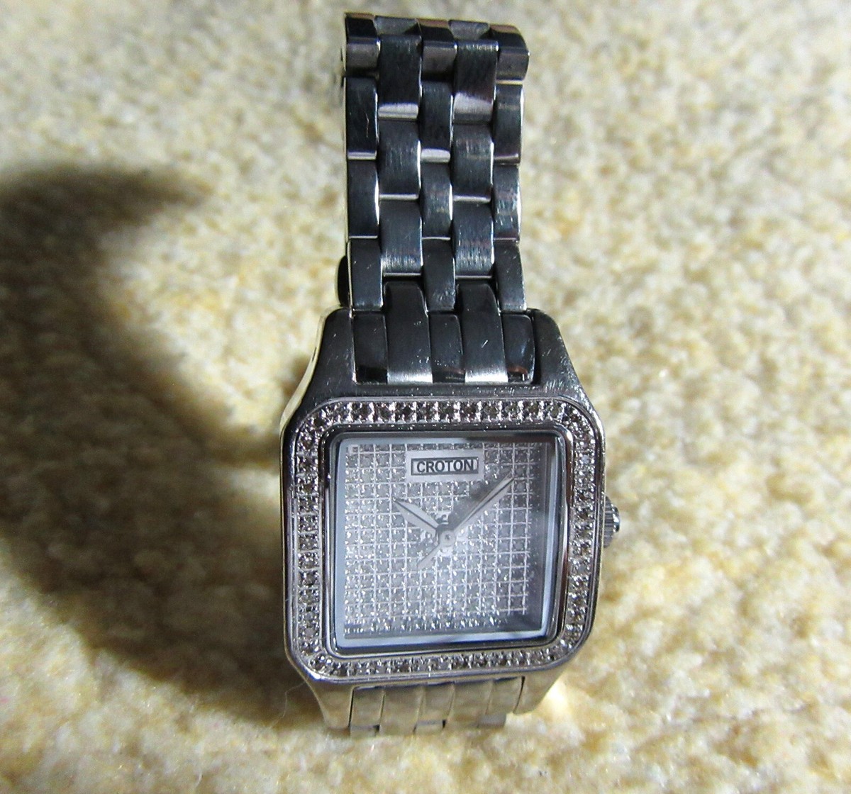 DIAMOND CASE CROTON 3ATM WATER RESISTANT SWISS  QUARTZ  ,ALL STAINLESS STEEL ? DECIDER Croton main image 3
