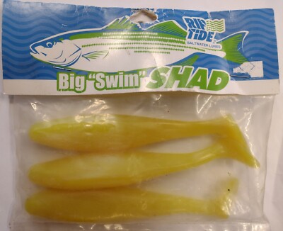  RIP TIDE 6'' BIG SWIM SHAD Saltwater lures Limetreuse 3 Ct