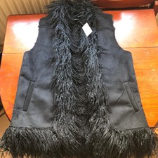 Brand New With Tags - Forever 21 Black Faux Fur/suede Gilet - Size L
