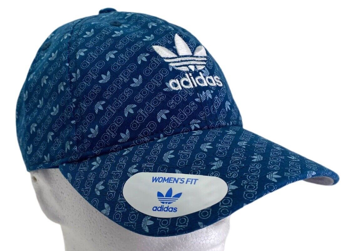 Adidas Originals Running Allover Pattern Strapback Cap Trucker Hat Blue | eBay