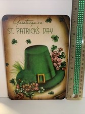 St. Patrick  s Day Decor VINTAGE STYLE Die Cut Cardboard 5 X 7  