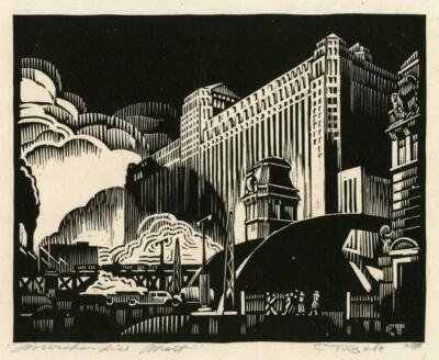 Merchandise Mart   Charles Turzak Woodcut Chicago Architectural Landmarks Print