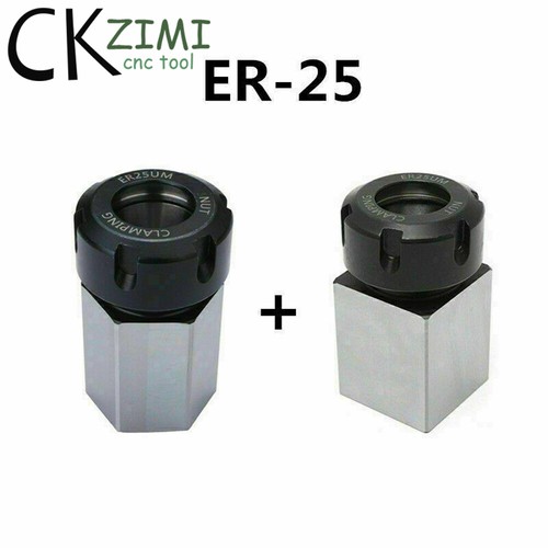Hex+Square ER25/ER32/ER40 CNC Collet Block Spring Chuck Holder Engraving Machine - Foto 14 di 16