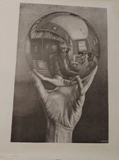 HAND WITH REFLECTING SPHERE M.C. ESCHER VINTAGE CORDON ART PRINT HOLLAND 
