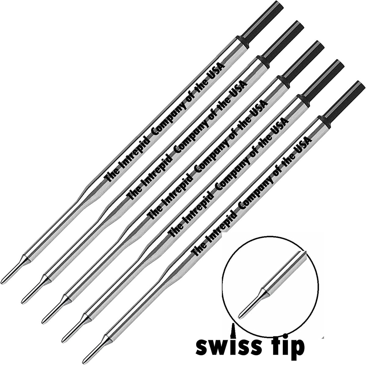 Genuine Black Intrepid Medium point Refills for PhD Papermate Lubriglide  - Main Image