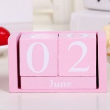 Calendar Building Blocks Chic Perpetual Calendar Desktop Wooden Cube Calendar