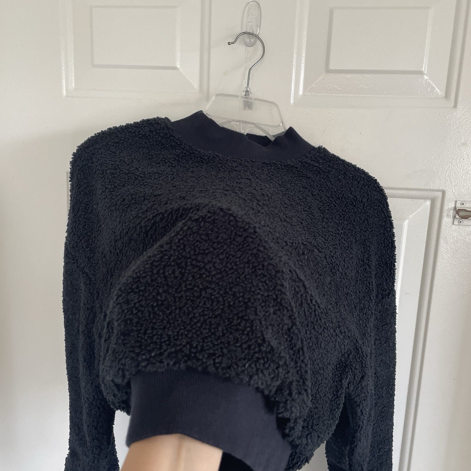 Fabletics Women’s Black Crop Teddy Lined Sweatshi… - image 2