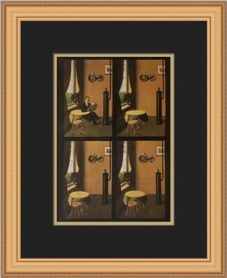 Rene Magritte Man with Newspaper Custom Framed Custom Framed Print