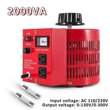Transformer Output 0-130V / 0-300V 2000VA Variable AC Voltage Metered Regulator