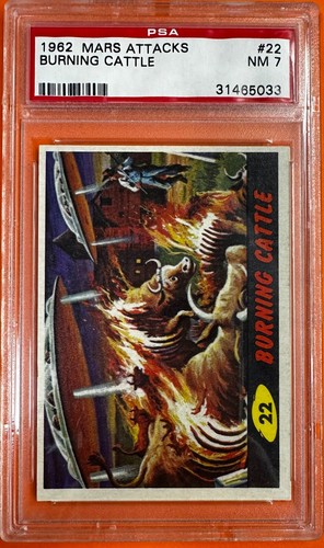 1962 Topps Mars Attacks #22 Burning Cattle — PSA 7