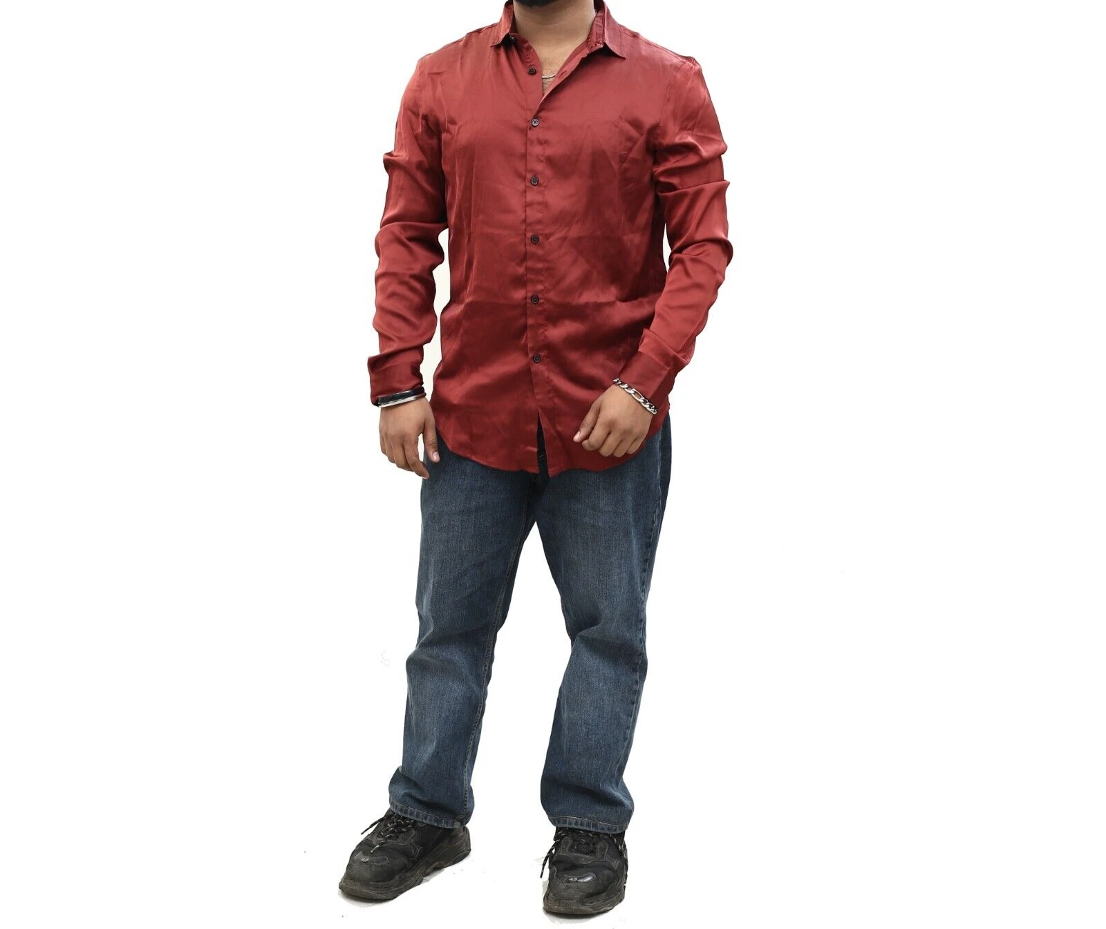 ASOS DESIGN Regular Camp Satin Shirt Men's Collared Buttondown M New 233714