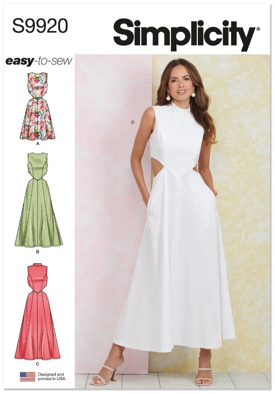 simplicity a line dress pattern S9920 Sewing Misses' with Neckline & Length Variations, Paper newarrivel1 Adore by Justin Alexander Size:26 W Croquis Kit included with