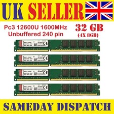 New Kingston 32GB (4 x 8GB) DDR3 RAM DIMM 240-pin, 1600MHz/PC3-12800, CL11 