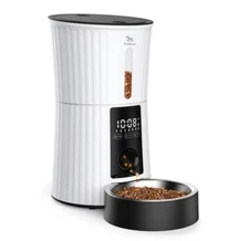 Automatic Cat/Dog Pet Feeder Bowl - Food Dispenser Smart Technology - White