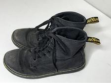 Dr. Martens Doc Shoreditch Canvas Combat Boots Black Air Wair Womens US 5 EU 36