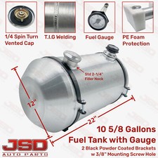 12x22 10 58 Gallon 14 Npt Spun Aluminum End Fill Gas Tank Fuel Tank Wgauge