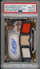 2021 Museum Collection Ryan Mountcastle Triple Patch Auto 10 PSA 8 DNA #RM /199