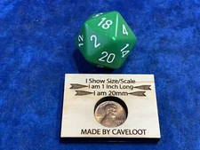 Jumbo 34mm SOLID D20 Die RPG Tabletop Dice Gaming CCG Games - Green with White