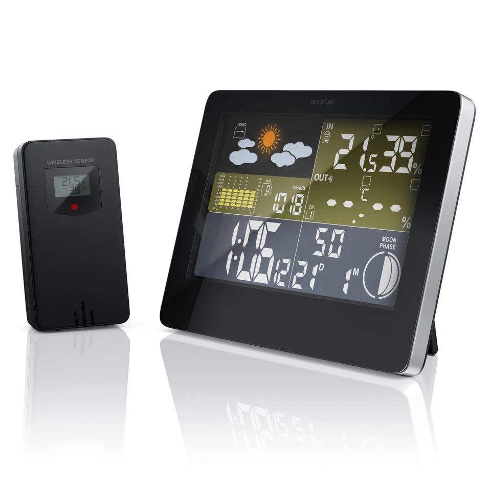 Bearware Funk Wetterstation mit Farbdisplay & Außensensor | DCF-Empfangssignal - Bild 3 von 4