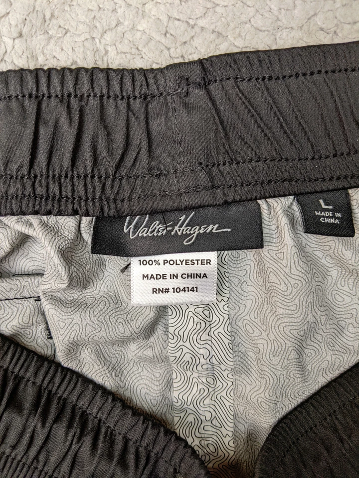 Pantalones de golf Walter Hagen para hombre L 32x32 Storm Rain Wear negro poliéster cortavientos Foto 4 de 4