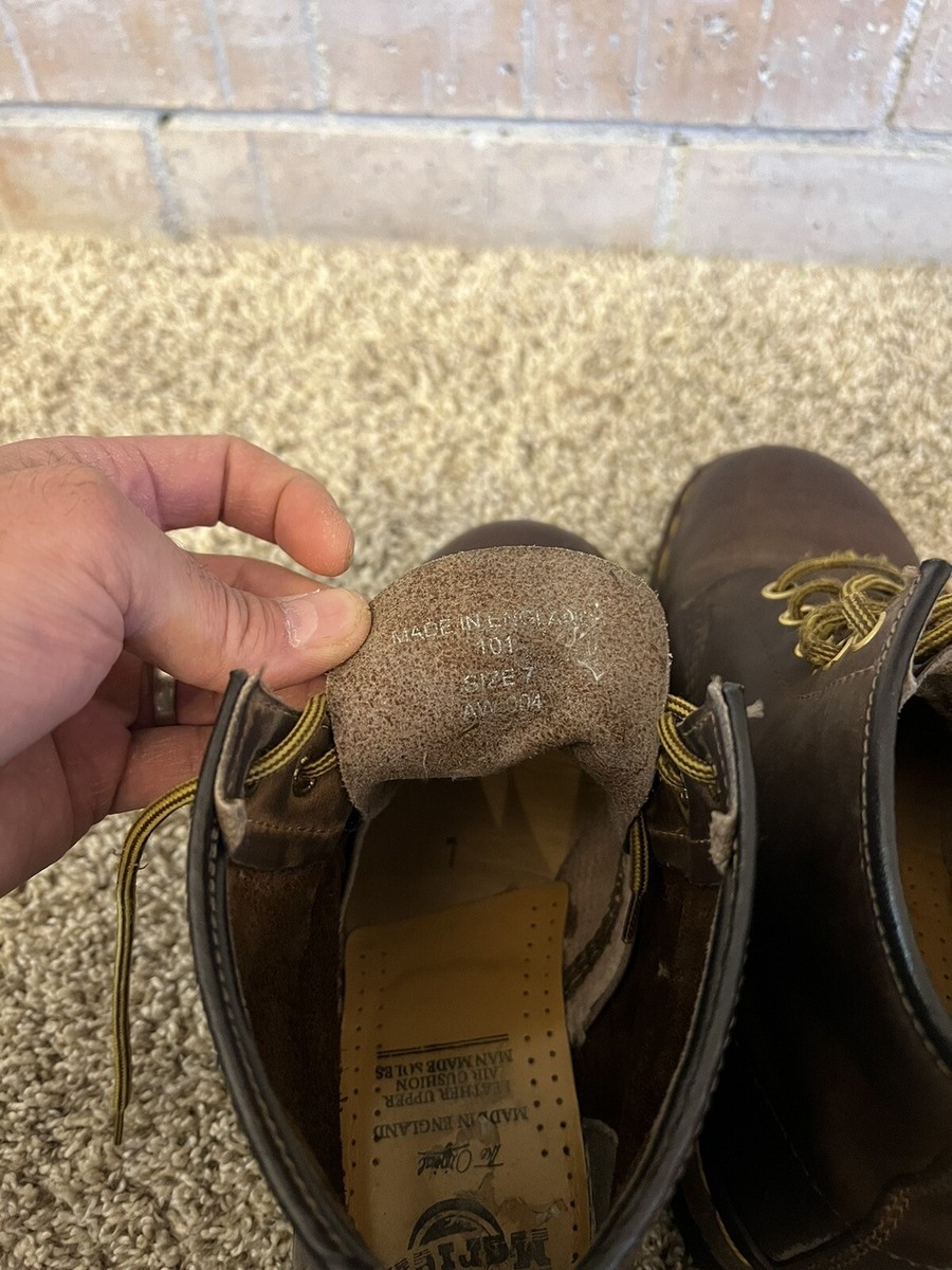 Vintage 90s Dr Martens Brown Boots Made in England Doc 