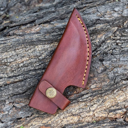 CUERO GENUINO GRABADO A MANO FUNDA HOJA FIJA CUCHILLO / FUNDA X332 - Imagen 4 de 5