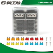 6-Way Car Marine Waterproof Fuse Box Block Holder w/LED Indicator For 12V/24V