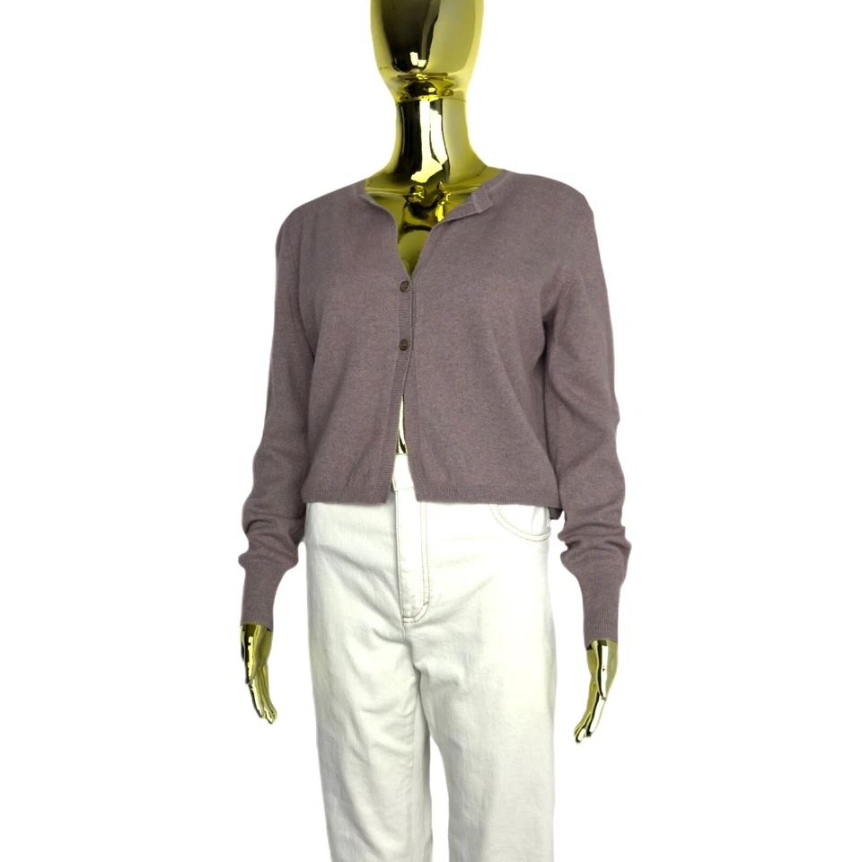 Fabiana Filippi Sweater Cropped Cardigan Wool Brown Size M