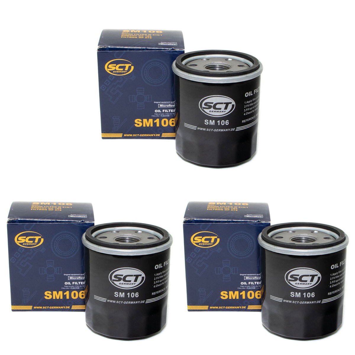 Ölfilter 3 X SCT SM106 für Toyota Citoen Daihatsu Fiat Subaru