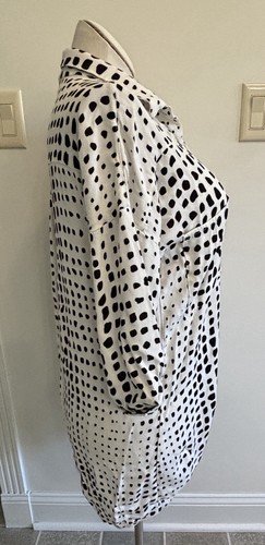 ZULU & ZEPHYR BLACK & WHITE BUTTON DOWN SIGNATURE SHIRT DRESS SMALL - Picture 4 of 16