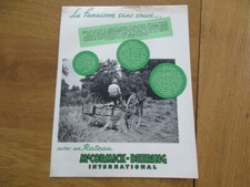 FEUILLET FENAISON SANS SOUCI RATEAU  MC CORMICK DEERING 1950 MACHINE AGRICOLE 