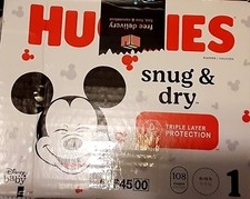Huggies Snug  Dry Baby Disposable Diapers Super Pack - Size 1 - 108ct