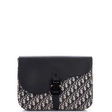 Christian Dior Saddle A4 Clutch Oblique Canvas and Leather