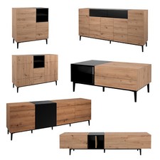 Möbelserie Kommode Lowboard TV Bank Couchtisch Sideboard Holz schwarz modern