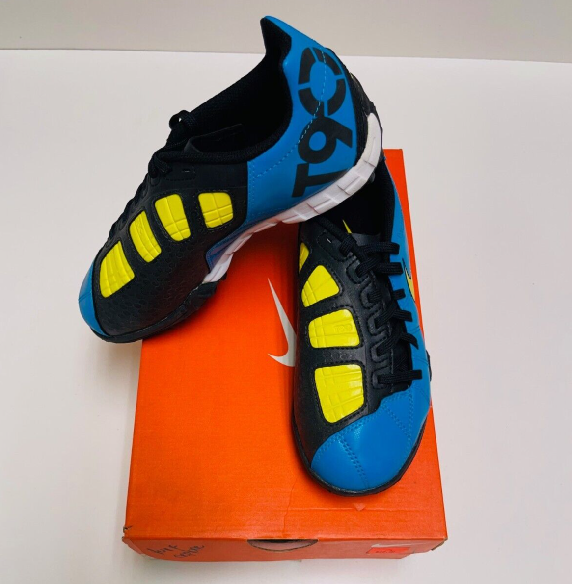 Nike Jr. Total90 Shoot III Kids Turf  Soccer Shoes Blue-Black-Volt