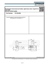 VDI40, turning tool holder, right hand, short, Type B1, 1", 213.100.250