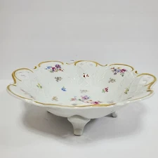 Reichenbach Germany Pierced Lattice Porcelain Footed Serving Centerpiece Bowl
