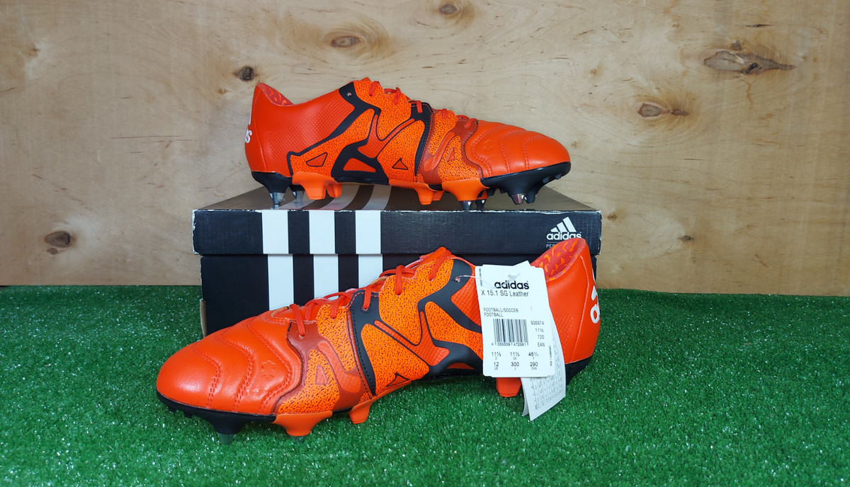 Adidas X 15.1 Leather SG B26974 Orange Rare boots mens Cleats 
