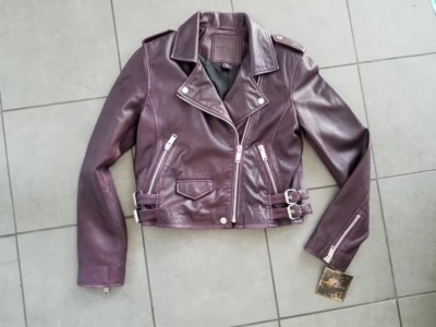 plum biker jacket