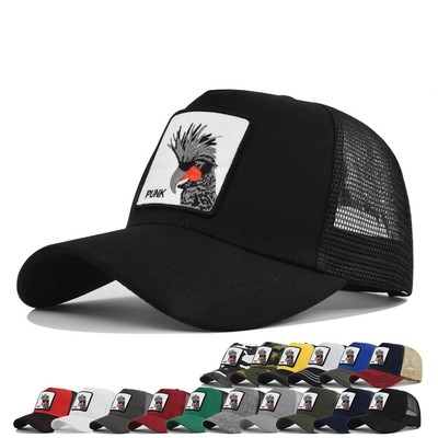 Men Women Ball Cap Baseball Hat Adjustable Trucker Farm Mesh Solid Cap