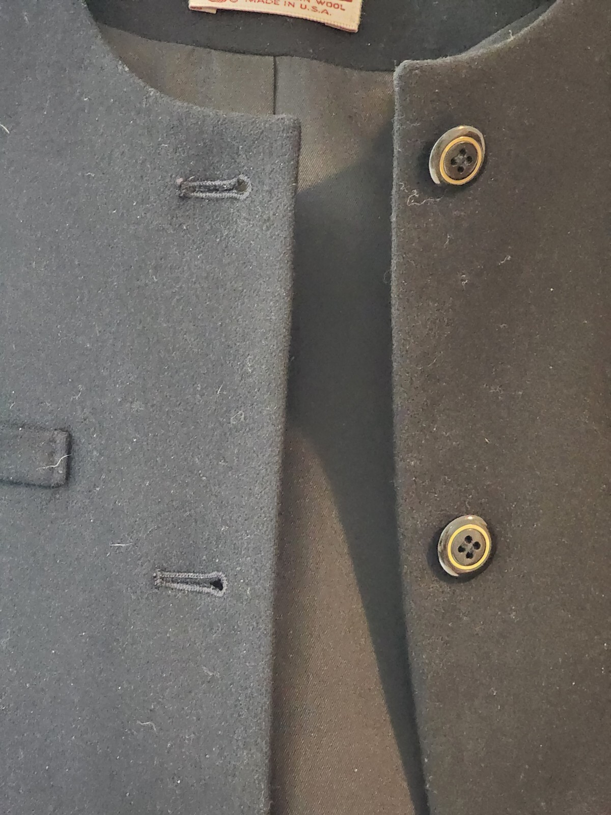 Pendleton Wool Cropped Blazer Jacket Black Size 6… - image 4